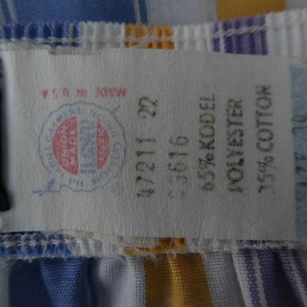 Vintage 60s Skirt Stripe Pearlized Button Front Knee to Midi Cotton Light Large - Picture 8 of 9